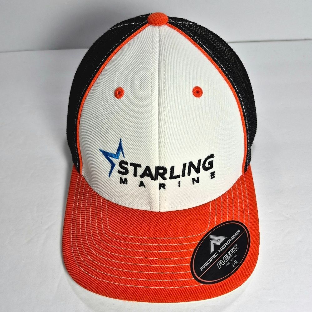 Starling Marine Pacific Headwear Flexfit S/M Trucker Hat Cap NWT. Branded Marine